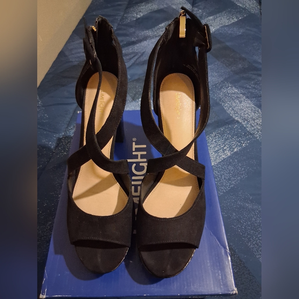 Limelight Black Strappy Heels